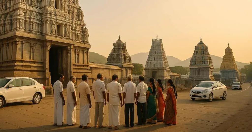 Devotees visiting temples near Sri Kalahasti in one day