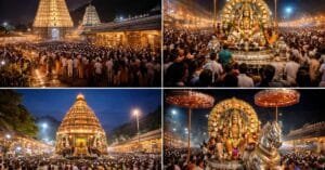 Srikalahasti Shivaratri Brahmotsavam devotees during night worship