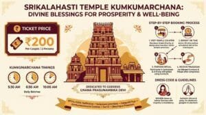 Srikalahasti Temple Kumkumarchana booking and price infographic