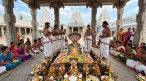 Srikalahasti Ashlesha Bali pooja — priests conducting serpent Dosha Nivarana ritual at mutt near Srikalahasti Temple Andhra Pradesh