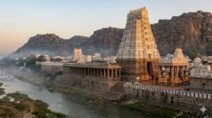 Sri Kalahasti rituals at the Srikalahasteeswara Vayu Linga temple gopuram near Tirupati