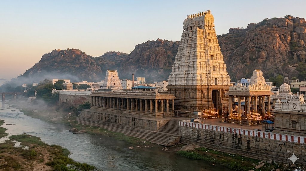 Sri Kalahasti rituals at the Srikalahasteeswara Vayu Linga temple gopuram near Tirupati