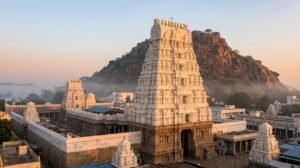 Kalahasti Shiva mantras chanted at the Srikalahasteeswara Vayu Lingam temple gopuram at dawn