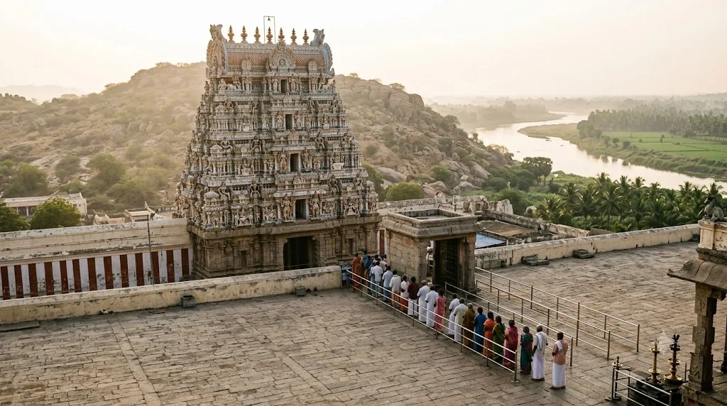 Srikalahasti special entrance darshan queue at the east gopuram ticket counter