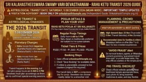rahu ketu transit 2026 Sri Kalahasti temple pooja planning and devotees