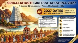 srikalahasti giri pradakshina pilgrimage procession around the Kailasagiri hills